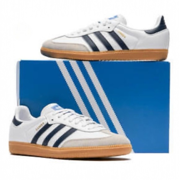 Adidas Samba OG Original "Cloud White/Night Indigo/Gum" Women’s sneakers Size 6 - Picture 4 of 16